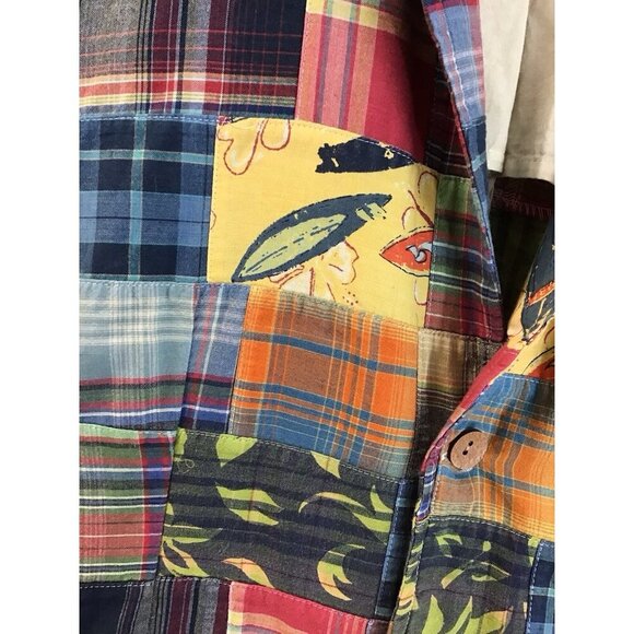 Men’s Tailor Vintage Patchwork Blazer Beach Themed Size L  🩵 - Picture 3 of 11